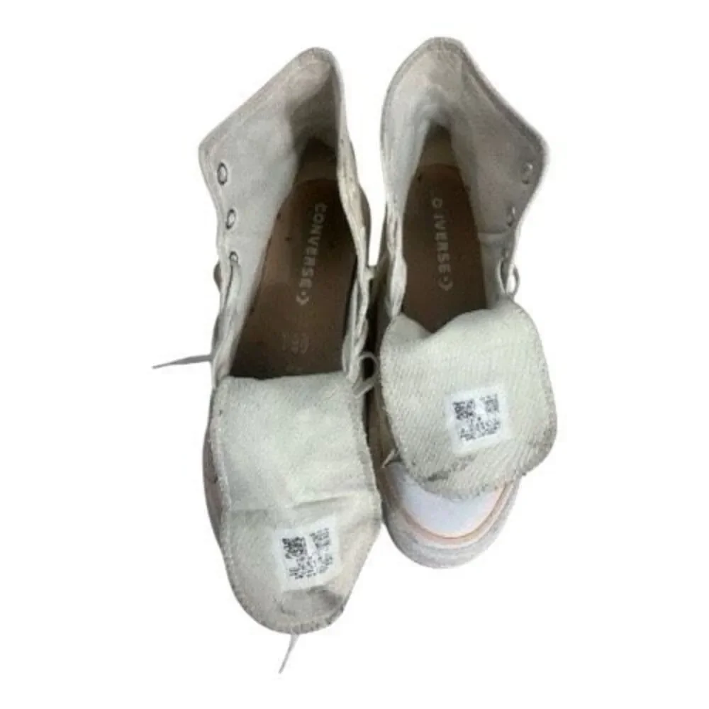 Converse Chuck Taylor All Star Lift High White Sun & Cloud Embroidered Shoes 9